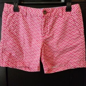 Womens Merona pink with white geometric pattern shorts~size 4